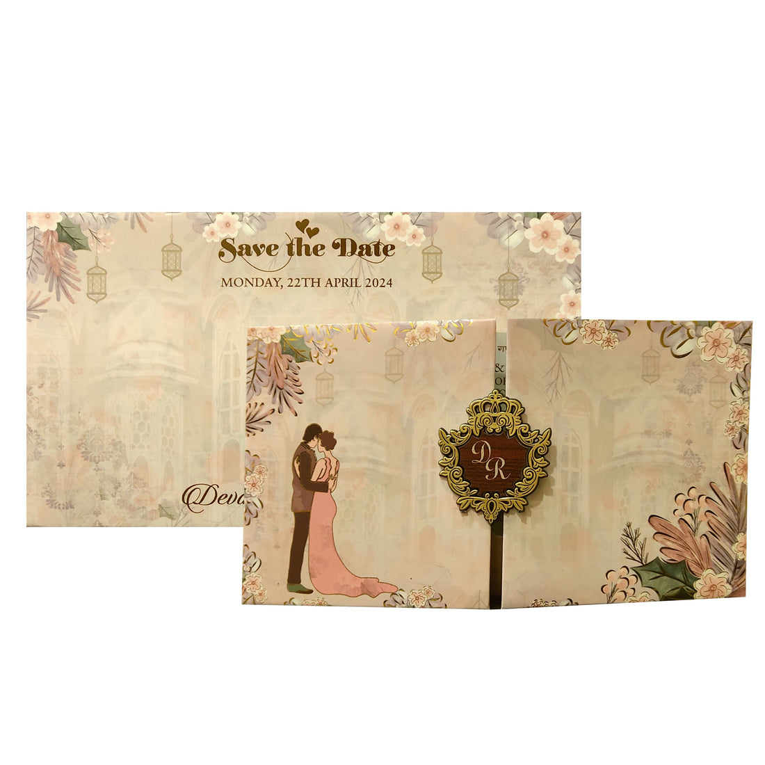 Pastel Pink Floral Invitation-KVN06440