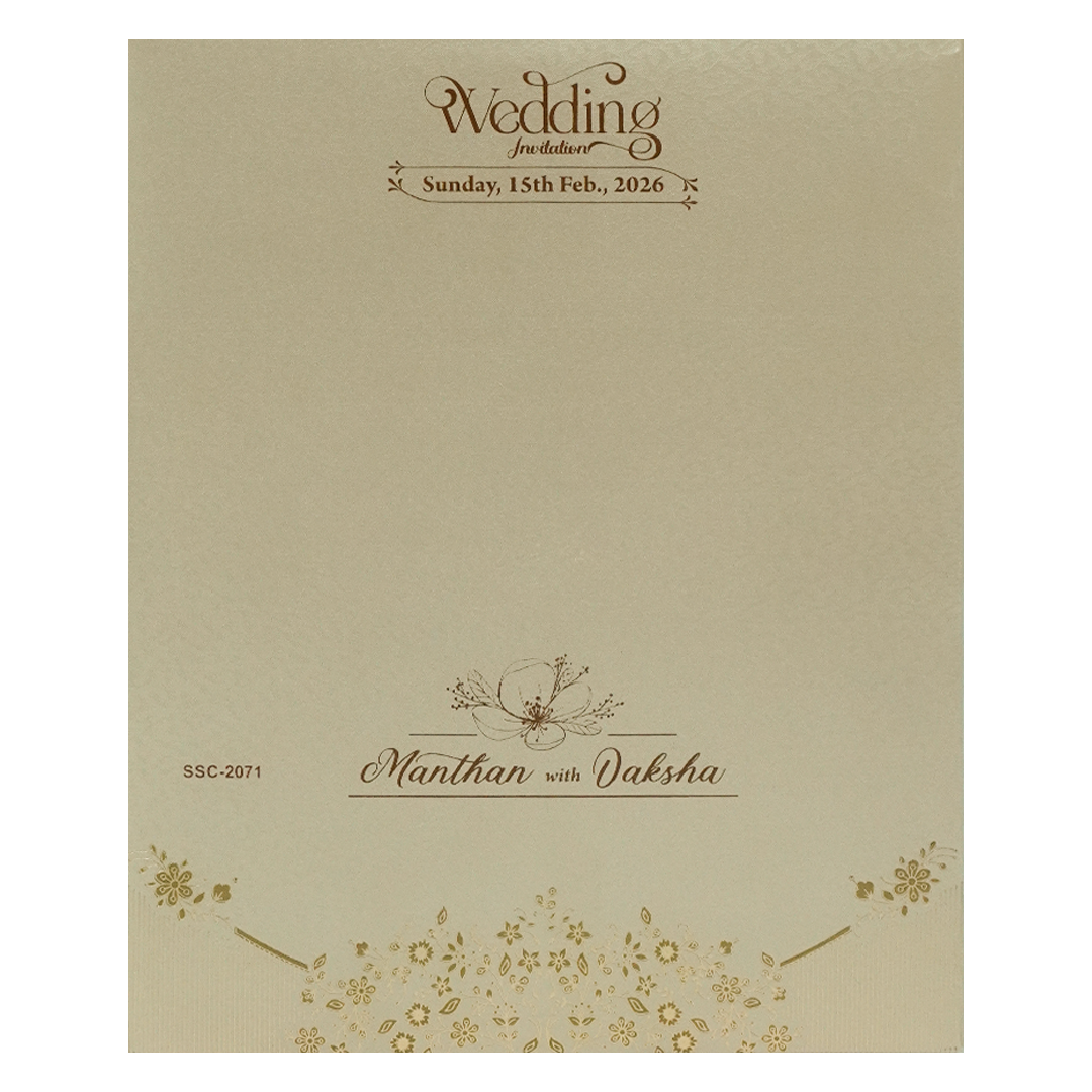 Buy Gold Floral Padded Wedding Card