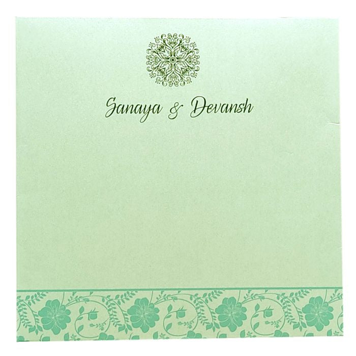 Soft Blue Floral Invitation Card-King of Cards