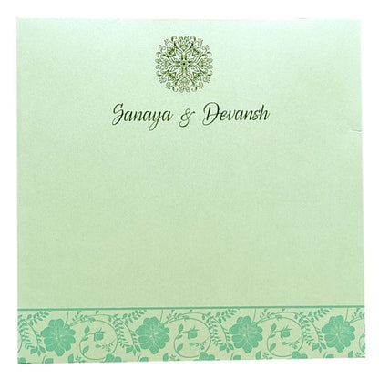 Soft Blue Floral Invitation Card-King of Cards