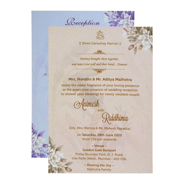 Pastel Light Blue Padded Invitation-King of Cards