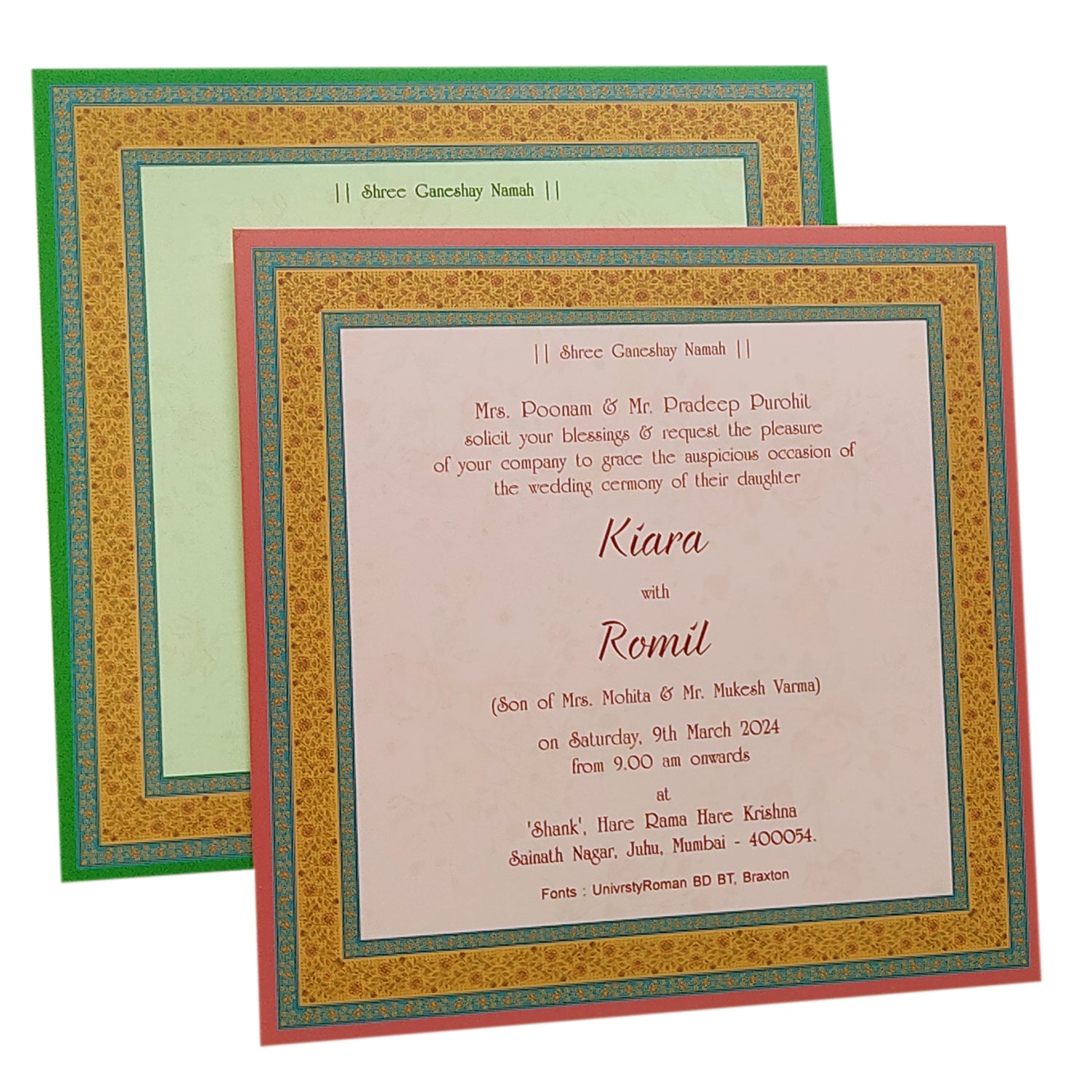 Multicolour Floral Invitation Card-KRC29570