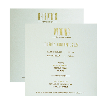 White Floral Box Wedding Card-King of Cards