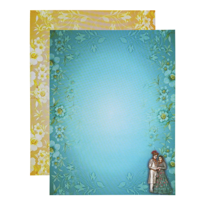Dark Cyan Blue Wedding Card-KNKM8205