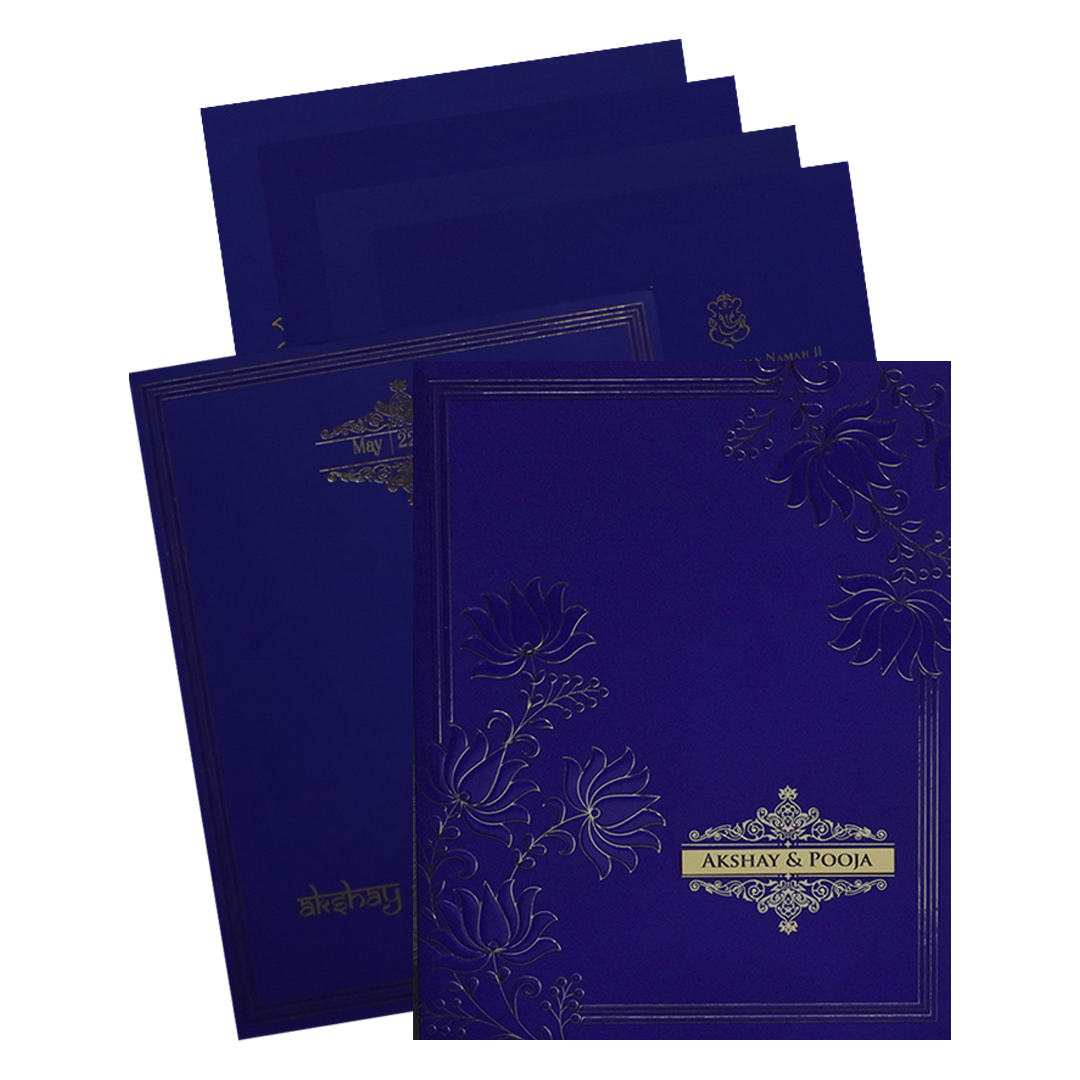 Blue Floral Marriage Card-KPR09420