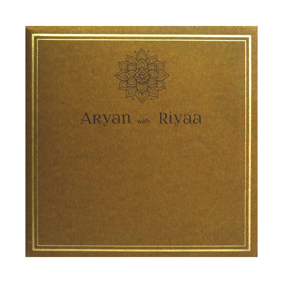 Dark Brown Ganesha Wedding Card-KRC30102