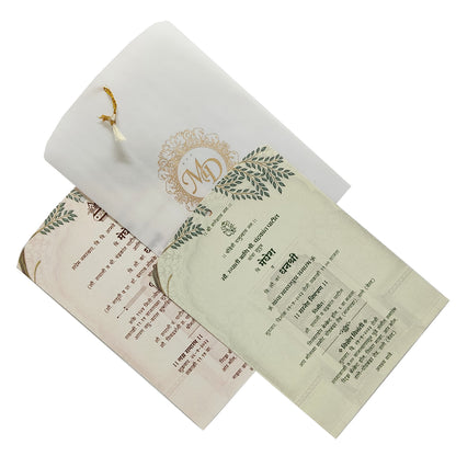 Pale Light Brown Wedding Card-KVN06330