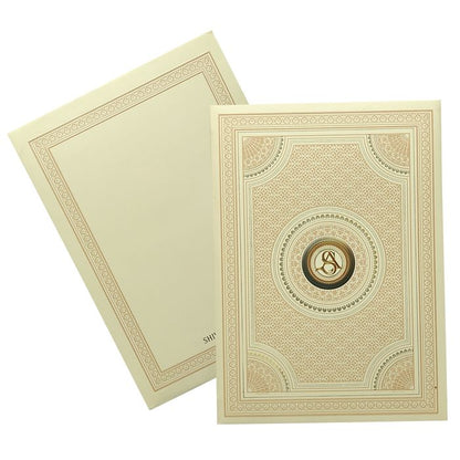 Cream Premium Padded Wedding Card-King of Cards