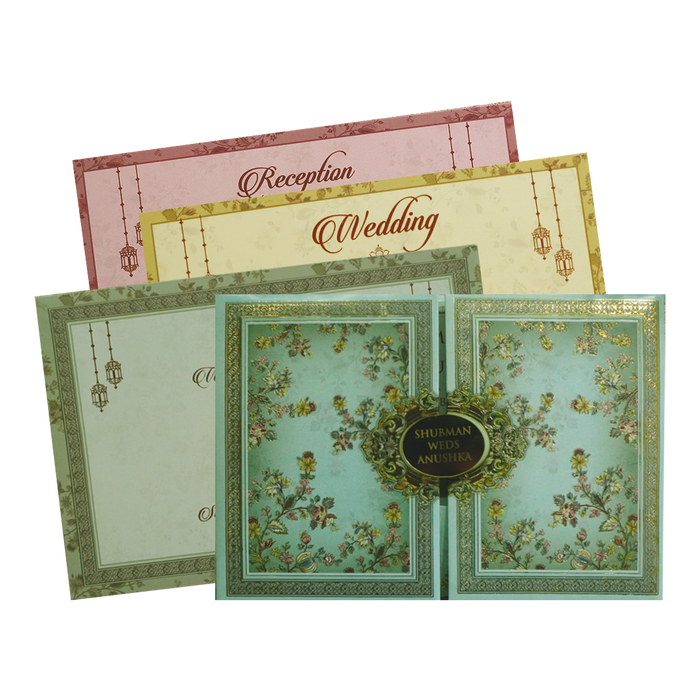 Mint Green Marriage Invitation Card-King of Cards