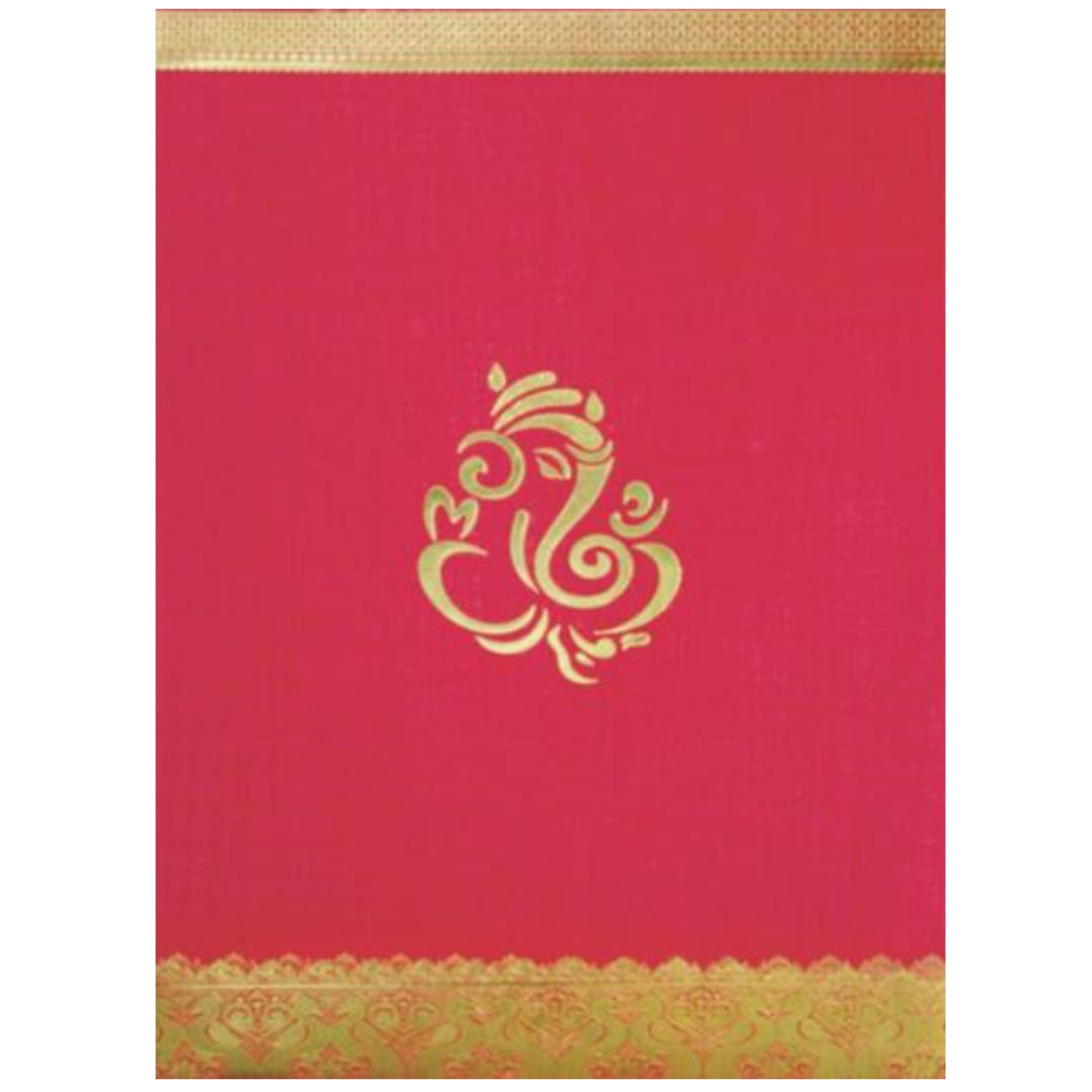 Alluring Cream Shading With Ganesha Theme Wedding Card-KNCM07RG