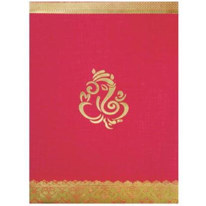 Alluring Cream Shading With Ganesha Theme Wedding Card-KNCM07RG