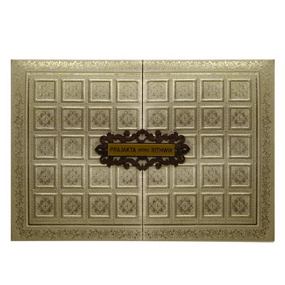 Metallic Light Brown Door Invitation-KSI12610