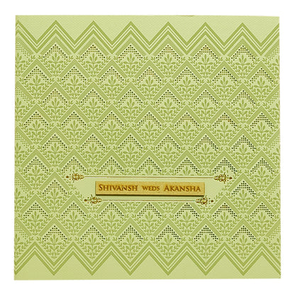 Pastel Green Embossed Design Invitation Card-KRC29512