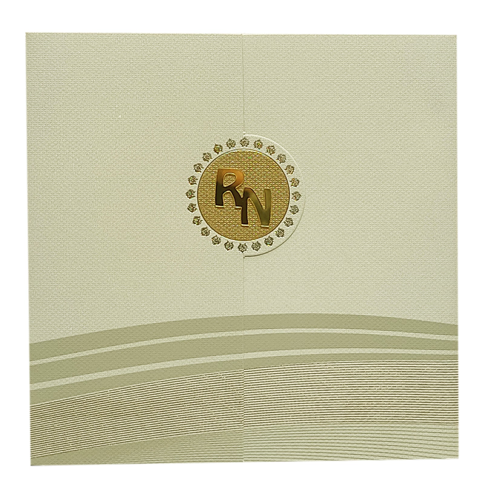 Beige Foil Design Padded Invitation Card-KRC29231