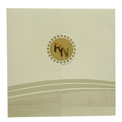 Beige Foil Design Padded Invitation Card-KRC29231