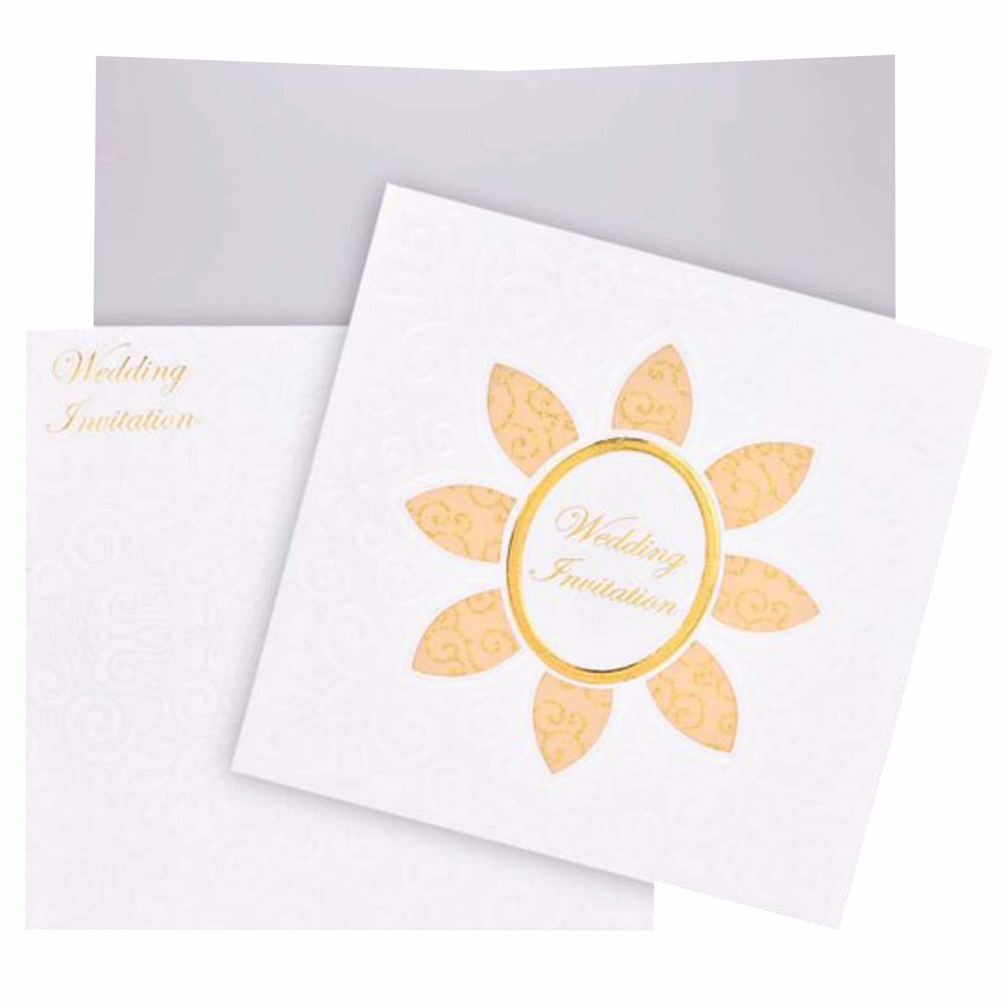 Beautiful Blossom Cut With White Shading Wedding Card - KNK30531