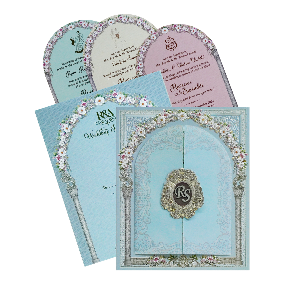 Celebrate in style with customized Bluish Grey Tracing Sheet Invitation Order now! ?WhatsApp Support ?Express Delivery.