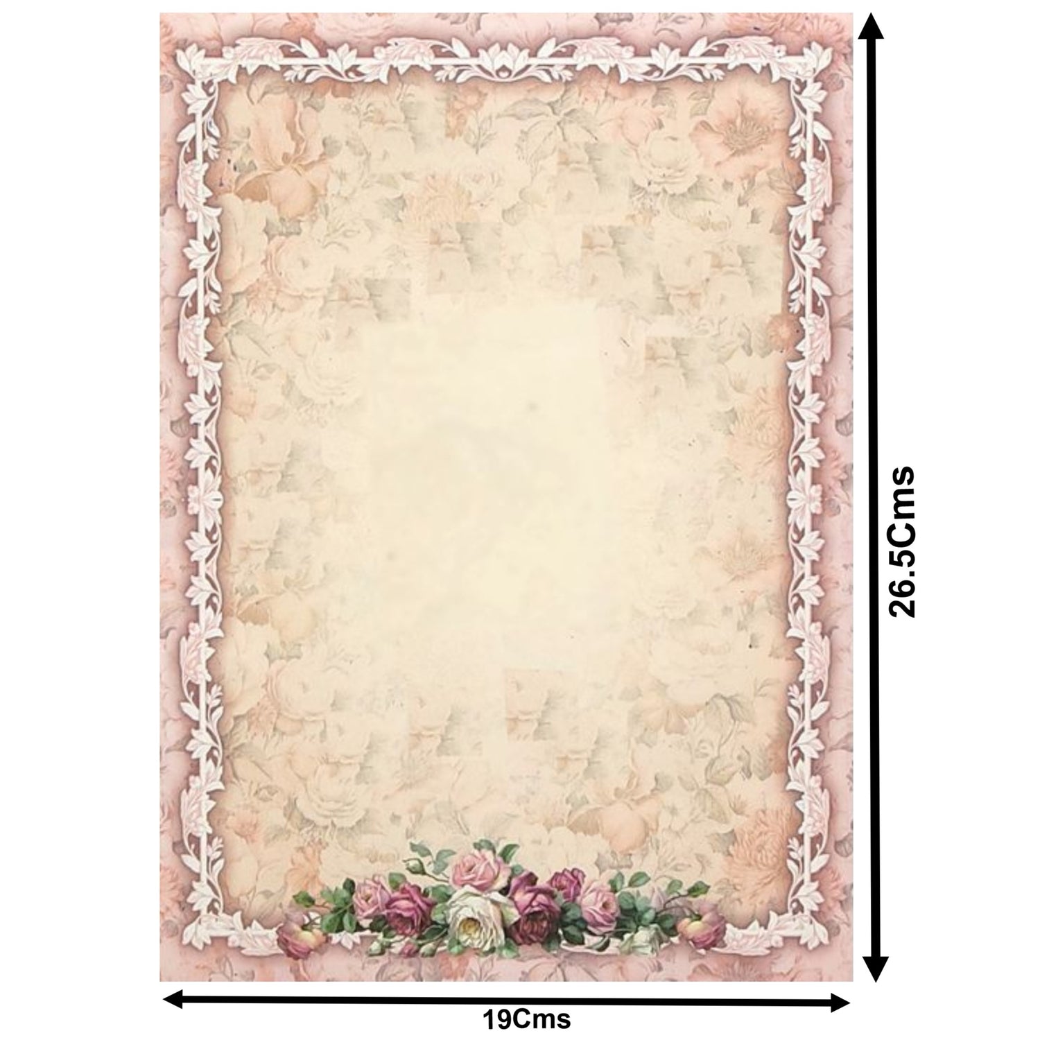 Cream Pink Floral Wedding Card - KNCP254P