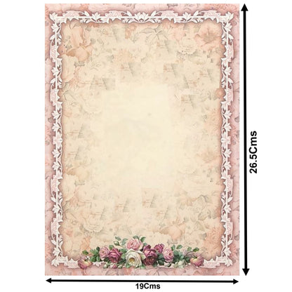 Cream Pink Floral Wedding Card - KNCP254P
