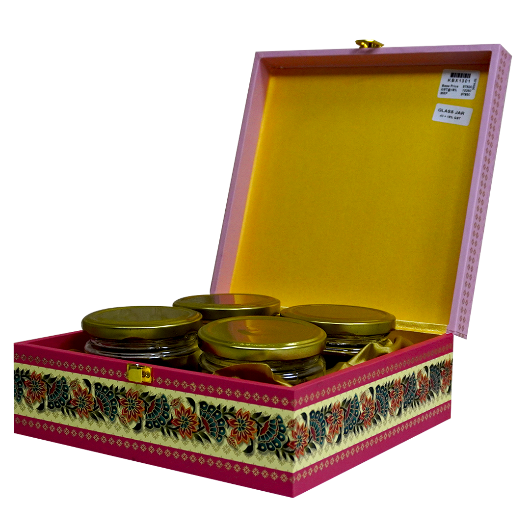 Pink Floral Mandala Box Wedding Invitation-KBX1301