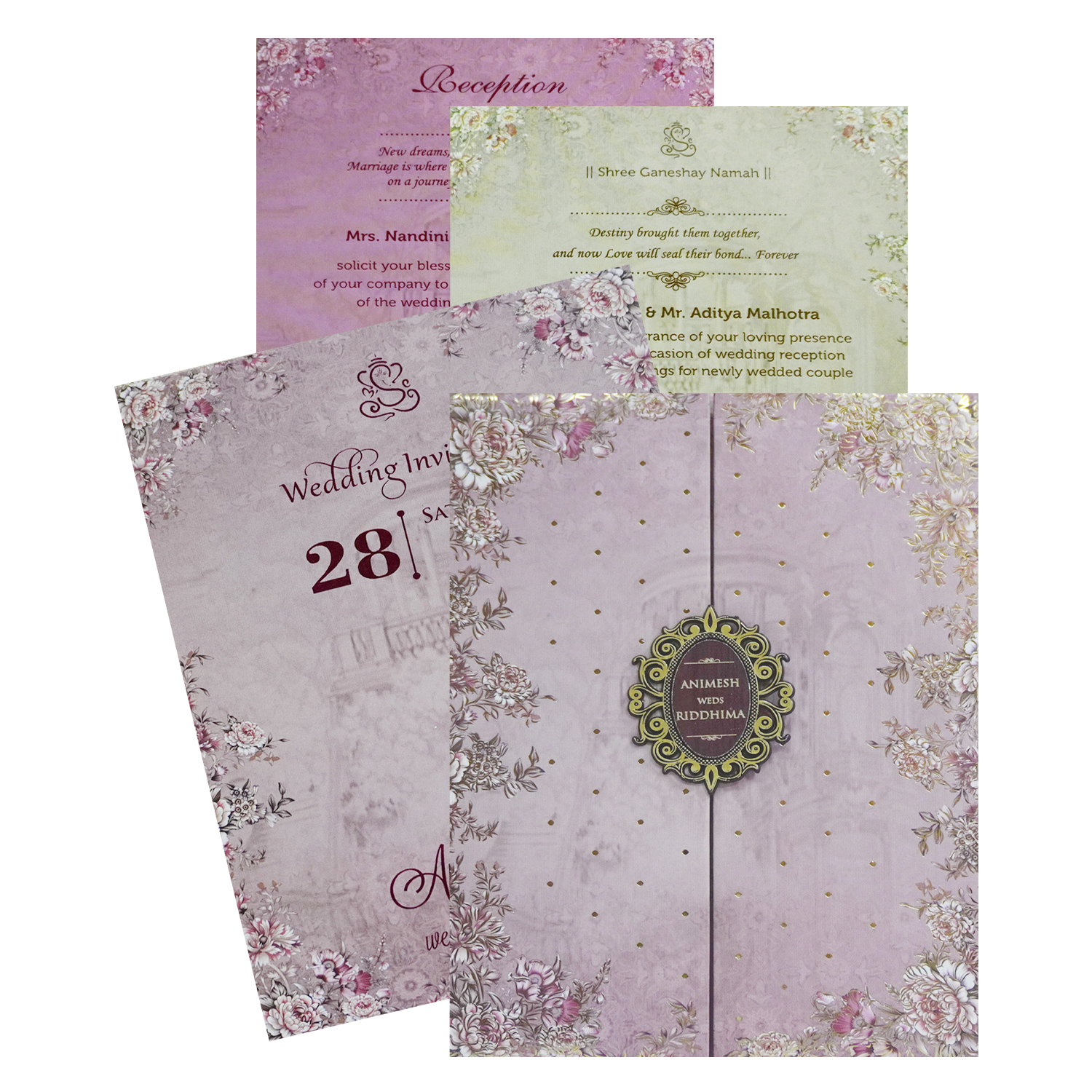 Make your event special with our exclusive Light Mauve Padded Invitation Order now! ?WhatsApp Support ?Express Delivery.