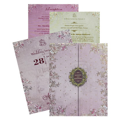 Make your event special with our exclusive Light Mauve Padded Invitation Order now! ?WhatsApp Support ?Express Delivery.
