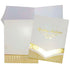 Elegant and super smooth White with gold thick border invitation card! Buy now! &
