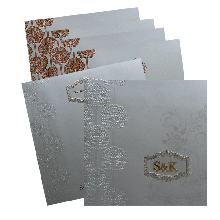 Sliver Floral Wedding Card-King of Cards