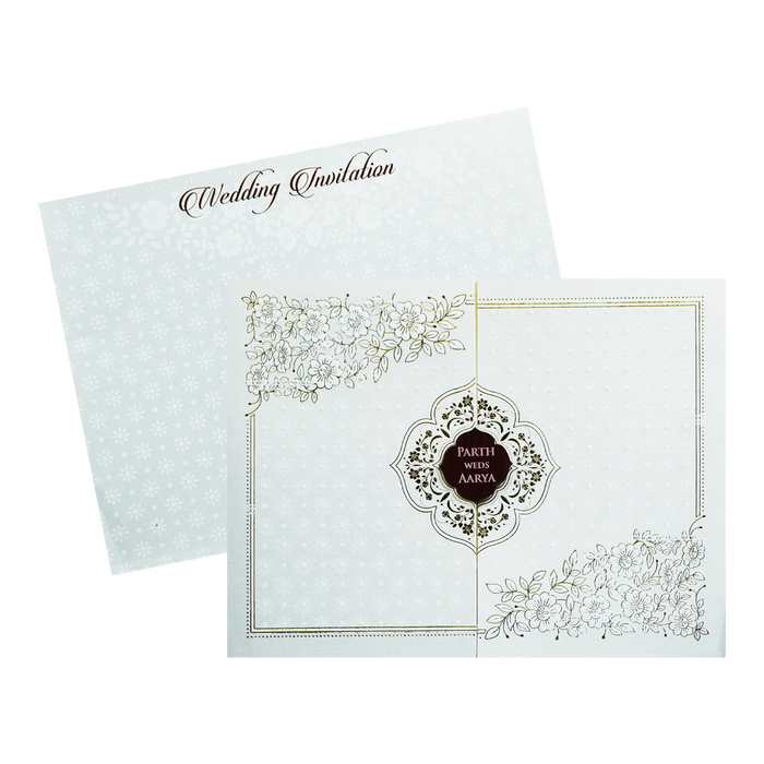 White Floral Invitation Card-King of Cards
