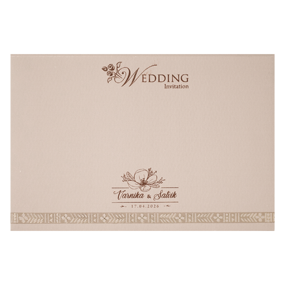 Mauve Gold Floral Padded Wedding Card-KSSC2350