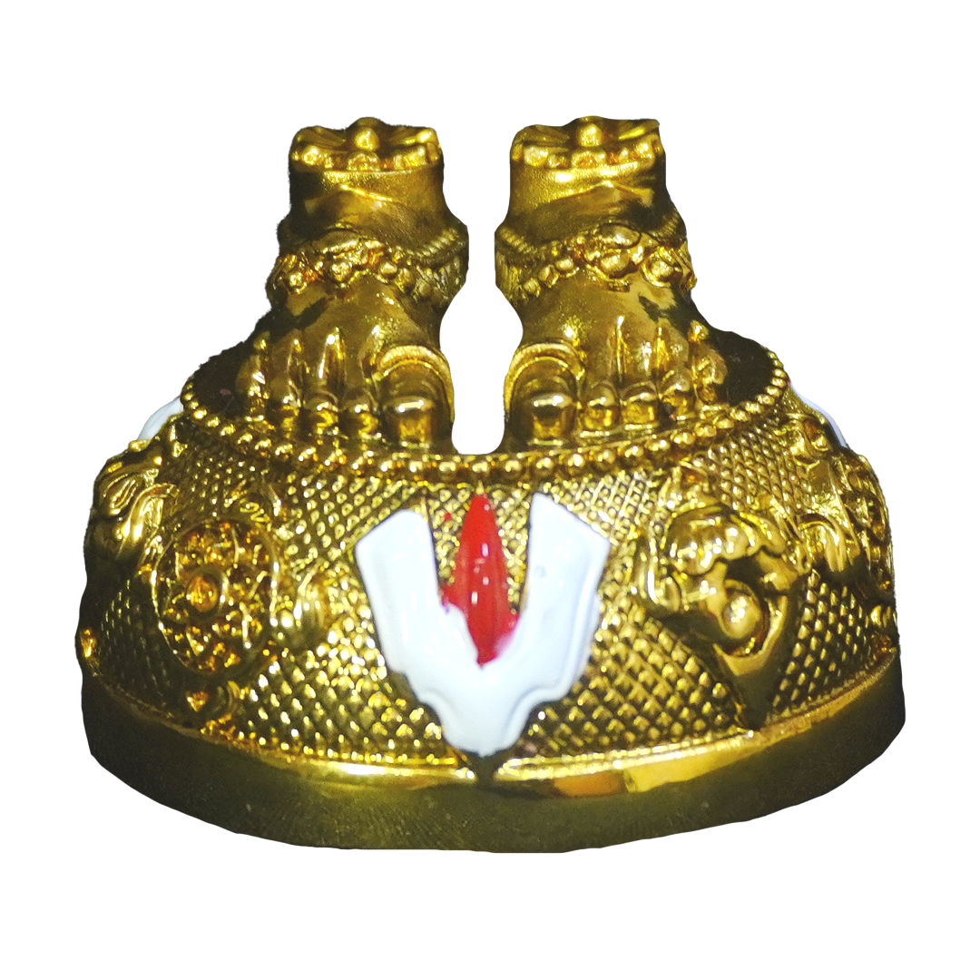 White metal Gold Tirupati Balaji Paduka-GRI0440