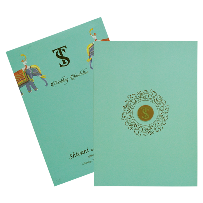Green Elephant Premium Wedding Card-King of Cards