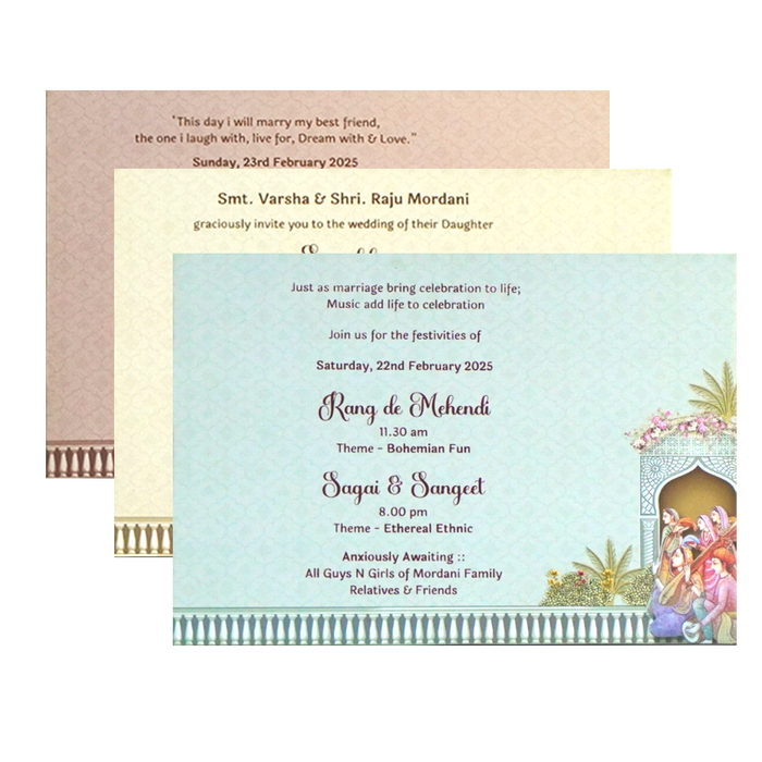 Beige MDF Wedding Box-King of Cards