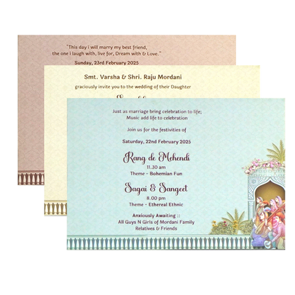 Beige MDF Wedding Box-King of Cards