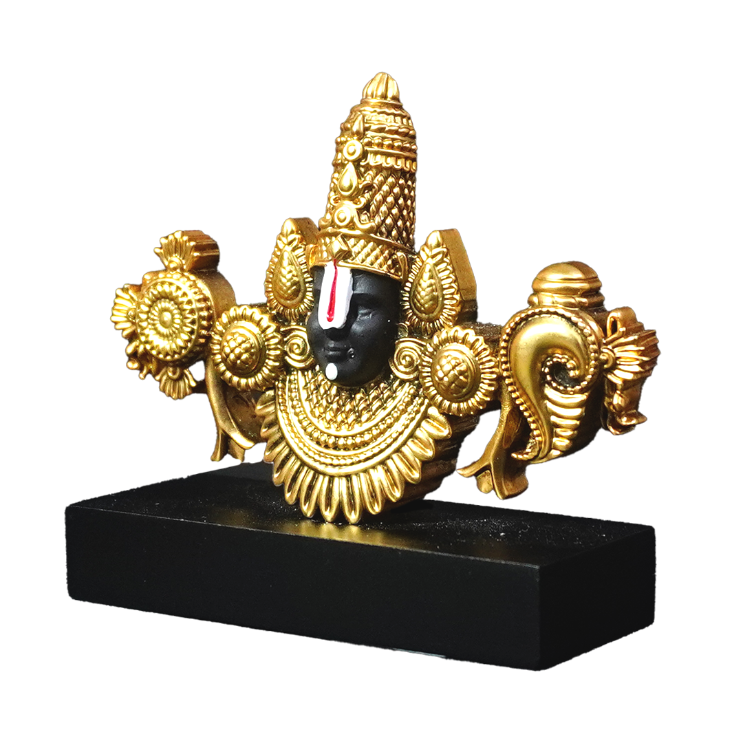 Gold Metal Lord Venkateshwara Face Idol-King of Cards