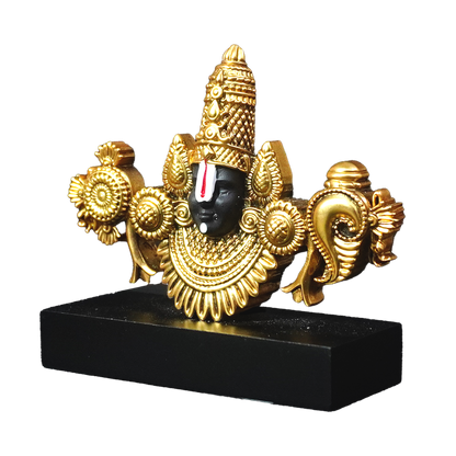 Gold Metal Lord Venkateshwara Face Idol-King of Cards