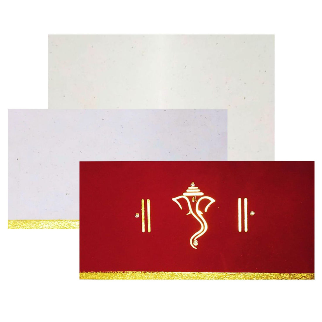 Check out our super cool collection of Dark red with gold foiling on ganesha symbol and one folding insert  invitation card at best price. &amp;
