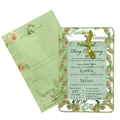 Light Green MDF Wedding Card-King of Cards