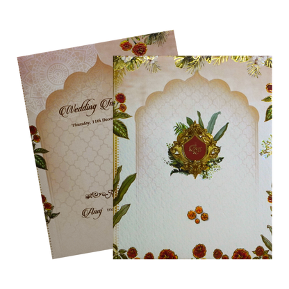 Cream Padded Wedding Card-King of Cards