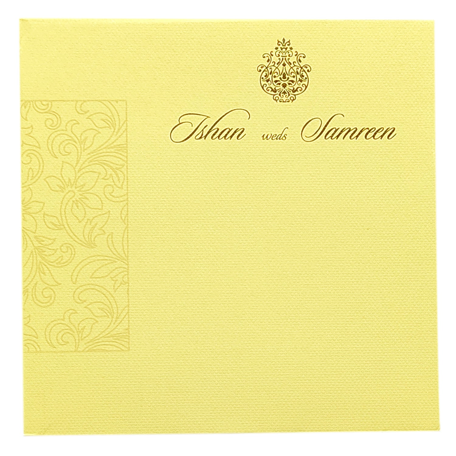 Gold Embossed Floral Invitation Card-KRC29352