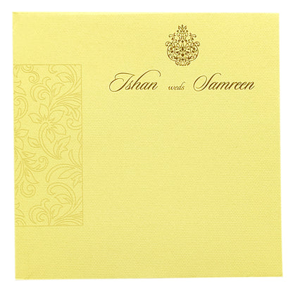 Gold Embossed Floral Invitation Card-KRC29352