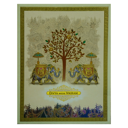 Beige Traditional Wedding Card-King of Cards