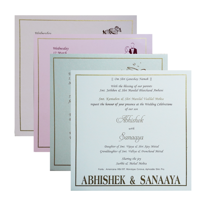 Mint Green Wedding Card-King of Cards