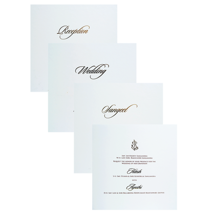 White Embossed Design Padded Wedding Card-KPR20120