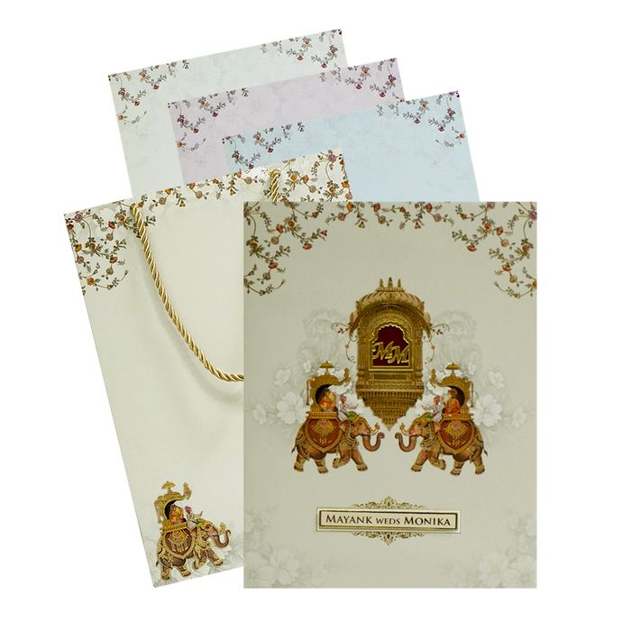 Beige Royal Wedding Box Invitation-KAC05940