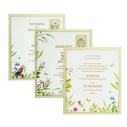 White Tracing Sheet Seal Wedding Card-KBM04680