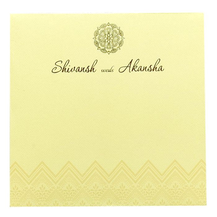 Cream Embossed Design Invitation Card-King of Cards