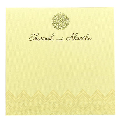 Cream Embossed Design Invitation Card-KRC29511
