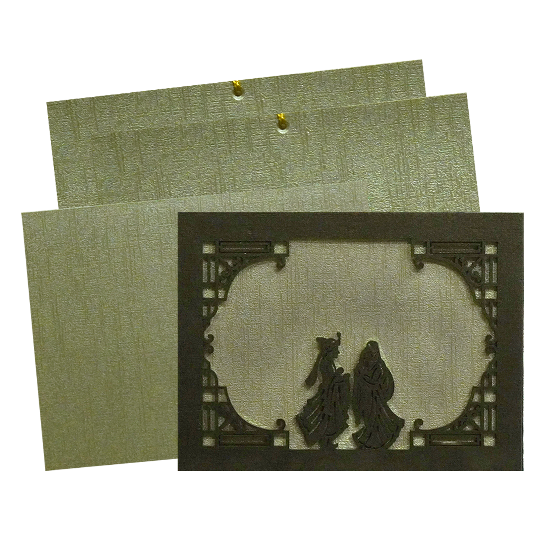 Celebrate in style with customized Brown Bride Groom MDF Wedding Card Order now! ?WhatsApp Support ?Express Delivery