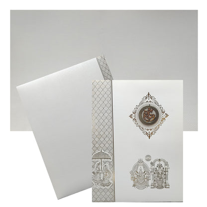 White Balaji Padmavathi Wedding Card-KNWT5024